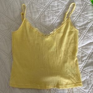 h&m yellow tank with lace